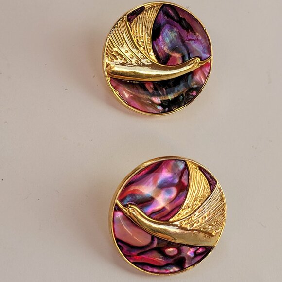 Signed Duri Mother of Pearl and Goldtone Geese in Flight - Picture 10 of 11